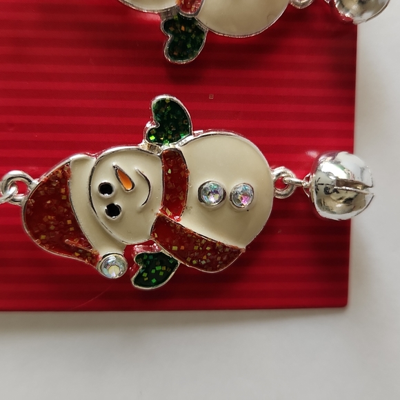 Beautiful Red/White Snowman Christmas Hook Drop Dangle - Picture 3 of 4